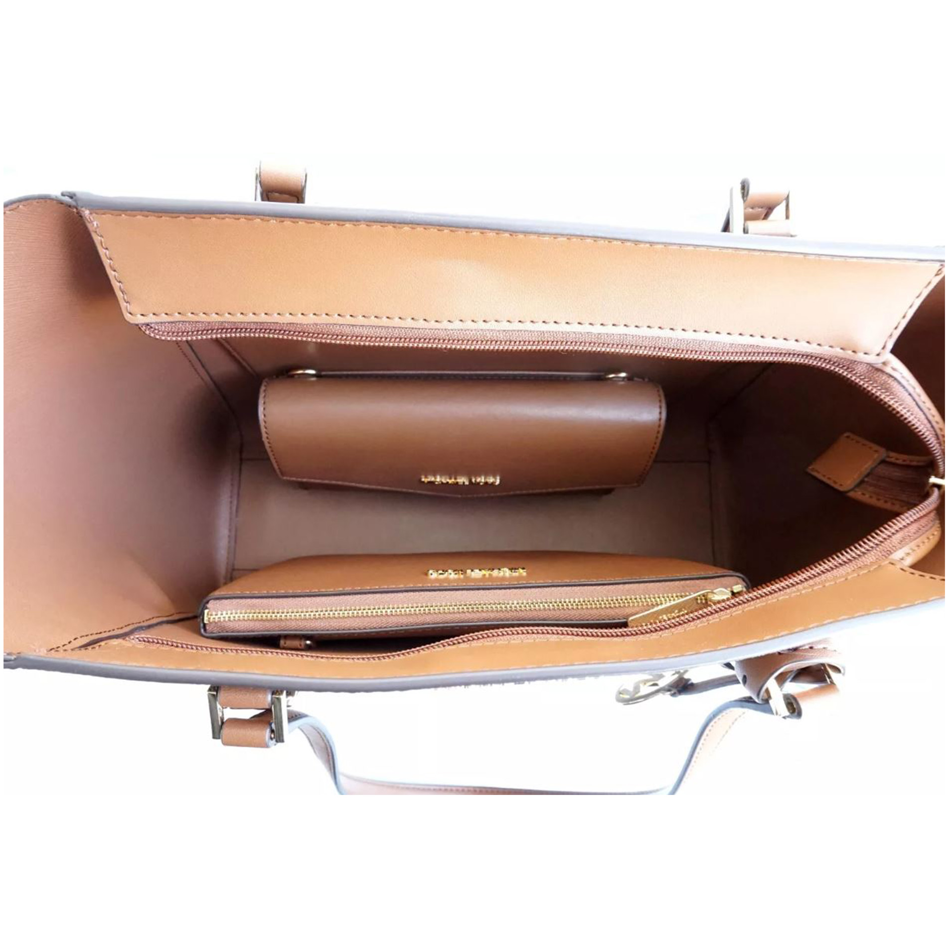 Michael Kors Charlotte Large Leather 3-in-1 Tote Crossbody Handbag